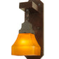 Meyda Lighting Bungalow 5" Chestnut Wall Sconce With Frosted Amber Shade Glass