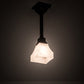 Meyda Lighting Bungalow 5" Mahogany Bronze White Alabaster Swirl Pendant Light With White Shade Glass