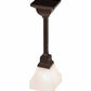 Meyda Lighting Bungalow 5" Mahogany Bronze White Alabaster Swirl Pendant Light With White Shade Glass