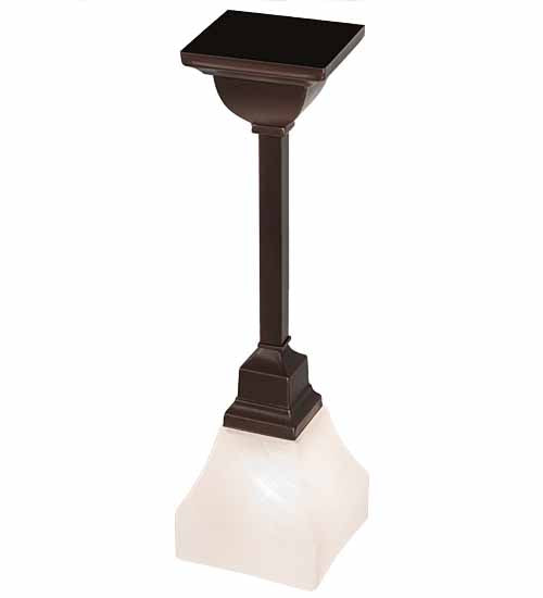 Meyda Lighting Bungalow 5" Mahogany Bronze White Alabaster Swirl Pendant Light With White Shade Glass