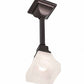Meyda Lighting Bungalow 5" Mahogany Bronze White Alabaster Swirl Pendant Light With White Shade Glass