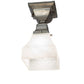 Meyda Lighting Bungalow 7" Brushed Nickel Flush Mount Light With White Alabaster Swirl Shade Glass