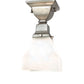 Meyda Lighting Bungalow 7" Brushed Nickel Flush Mount Light With White Alabaster Swirl Shade Glass