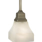 Meyda Lighting Bungalow 7" Brushed Nickel Mini Pendant Light With White Alabaster Swirl Shade Glass