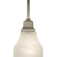 Meyda Lighting Bungalow 7" Brushed Nickel Mini Pendant Light With White Alabaster Swirl Shade Glass