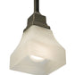Meyda Lighting Bungalow 7" Brushed Nickel Mini Pendant Light With White Alabaster Swirl Shade Glass