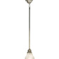 Meyda Lighting Bungalow 7" Brushed Nickel Mini Pendant Light With White Alabaster Swirl Shade Glass
