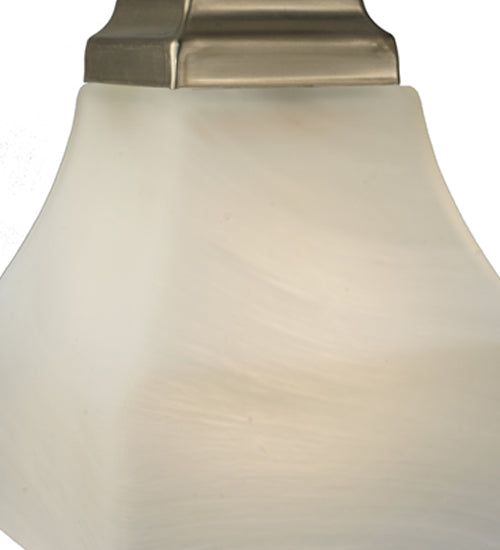 Meyda Lighting Bungalow 7" Brushed Nickel Mini Pendant Light With White Alabaster Swirl Shade Glass