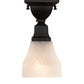 Meyda Lighting Bungalow 7" Oil Rubbed Bronze Alabaster Swirl Flush Mount Mount Light With White Alabaster Shade Glass