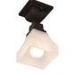 Meyda Lighting Bungalow 7" Oil Rubbed Bronze Alabaster Swirl Flush Mount Mount Light With White Alabaster Shade Glass