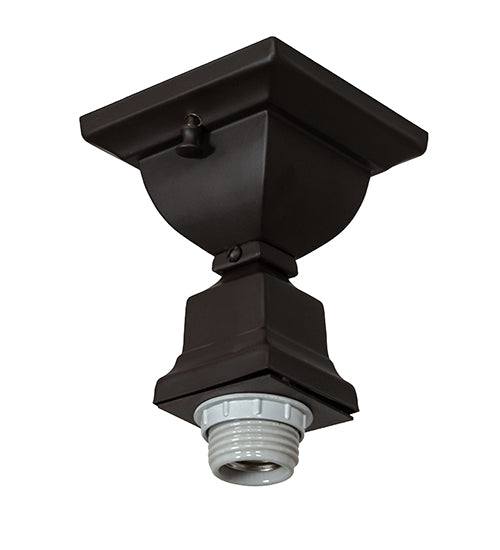 Meyda Lighting Bungalow 7" Oil Rubbed Bronze Alabaster Swirl Flush Mount Mount Light With White Alabaster Shade Glass