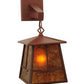 Meyda Lighting Bungalow 7" Rust Valley View Hanging Wall Sconce With Amber Mica Shade Glass