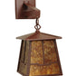 Meyda Lighting Bungalow 7" Rust Valley View Hanging Wall Sconce With Amber Mica Shade Glass