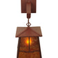 Meyda Lighting Bungalow 7" Rust Valley View Hanging Wall Sconce With Amber Mica Shade Glass