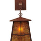 Meyda Lighting Bungalow 7" Rust Valley View Hanging Wall Sconce With Amber Mica Shade Glass