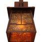 Meyda Lighting Bungalow 7" Rust Valley View Hanging Wall Sconce With Amber Mica Shade Glass