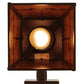 Meyda Lighting Bungalow 7" Rust Valley View Hanging Wall Sconce With Amber Mica Shade Glass