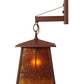 Meyda Lighting Bungalow 7" Rust Valley View Hanging Wall Sconce With Amber Mica Shade Glass