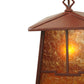 Meyda Lighting Bungalow 7" Rust Valley View Hanging Wall Sconce With Amber Mica Shade Glass