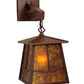 Meyda Lighting Bungalow 7" Rust Valley View Hanging Wall Sconce With Amber Mica Shade Glass