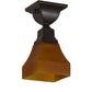 Meyda Lighting Bungalow 7" Timeless Bronze Flush Mount Light With Amber Frosted Shade Glass