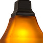 Meyda Lighting Bungalow 7" Timeless Bronze Flush Mount Light With Amber Frosted Shade Glass