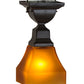 Meyda Lighting Bungalow 7" Timeless Bronze Flush Mount Light With Frosted Amber Shade Glass