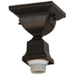 Meyda Lighting Bungalow 7" Timeless Bronze Flush Mount Light With Frosted Amber Shade Glass