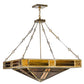 Meyda Lighting Bungalow Rose 51" 8-Light Antique Copper Inverted Pendant Light With Amber Mica & Root Beer Shade Glass