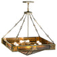 Meyda Lighting Bungalow Rose 51" 8-Light Antique Copper Inverted Pendant Light With Amber Mica & Root Beer Shade Glass