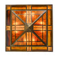 Meyda Lighting Bungalow Rose 51" 8-Light Antique Copper Inverted Pendant Light With Amber Mica & Root Beer Shade Glass