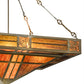 Meyda Lighting Bungalow Rose 51" 8-Light Antique Copper Inverted Pendant Light With Amber Mica & Root Beer Shade Glass