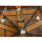 Meyda Lighting Bungalow Rose 51" 8-Light Antique Copper Inverted Pendant Light With Amber Mica & Root Beer Shade Glass