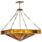 Meyda Lighting Bungalow Rose 51" 8-Light Antique Copper Inverted Pendant Light With Amber Mica & Root Beer Shade Glass