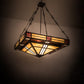 Meyda Lighting Bungalow Rose 51" 8-Light Timeless Bronze Inverted Pendant Light With Multi-Colored Stained Shade Glass