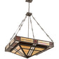 Meyda Lighting Bungalow Rose 51" 8-Light Timeless Bronze Inverted Pendant Light With Multi-Colored Stained Shade Glass