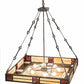 Meyda Lighting Bungalow Rose 51" 8-Light Timeless Bronze Inverted Pendant Light With Multi-Colored Stained Shade Glass