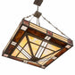 Meyda Lighting Bungalow Rose 51" 8-Light Timeless Bronze Inverted Pendant Light With Multi-Colored Stained Shade Glass