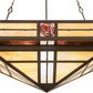 Meyda Lighting Bungalow Rose 51" 8-Light Timeless Bronze Inverted Pendant Light With Multi-Colored Stained Shade Glass