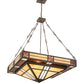 Meyda Lighting Bungalow Rose 51" 8-Light Timeless Bronze Inverted Pendant Light With Multi-Colored Stained Shade Glass