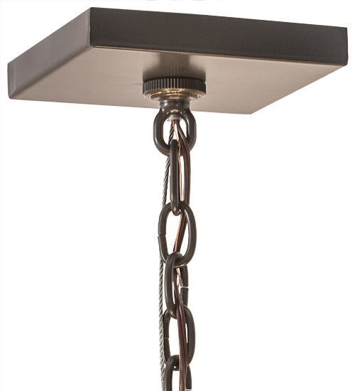 Meyda Lighting Bungalow Rose 68" 8-Light Timeless Bronze Inverted Pendant Light With Multi-Colored Shade Glass