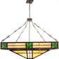 Meyda Lighting Bungalow Rose 68" 8-Light Timeless Bronze Inverted Pendant Light With Multi-Colored Shade Glass