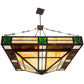 Meyda Lighting Bungalow Rose 68" 8-Light Timeless Bronze Inverted Pendant Light With Multi-Colored Shade Glass