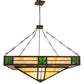 Meyda Lighting Bungalow Rose 68" 8-Light Timeless Bronze Inverted Pendant Light With Multi-Colored Shade Glass