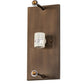 Meyda Lighting Bungalow Rose 9" 2-Light Antique Copper Wall Sconce With Amber Mica & Birchwood Shade Glass