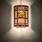 Meyda Lighting Bungalow Rose 9" 2-Light Antique Copper Wall Sconce With Amber Mica & Birchwood Shade Glass