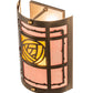 Meyda Lighting Bungalow Rose 9" 2-Light Antique Copper Wall Sconce With Amber Mica & Birchwood Shade Glass