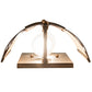 Meyda Lighting Bungalow Rose 9" 2-Light Antique Copper Wall Sconce With Amber Mica & Birchwood Shade Glass