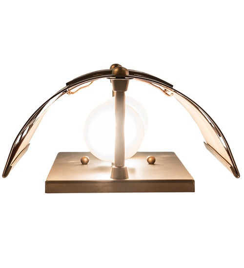 Meyda Lighting Bungalow Rose 9" 2-Light Antique Copper Wall Sconce With Amber Mica & Birchwood Shade Glass