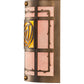 Meyda Lighting Bungalow Rose 9" 2-Light Antique Copper Wall Sconce With Amber Mica & Birchwood Shade Glass